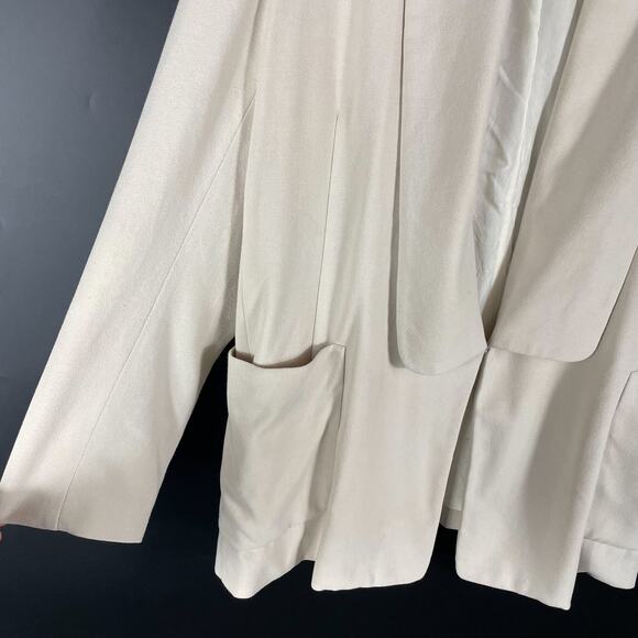 Rodebjer Idalia Blazer Beige Oversized Open Front Relaxed Shawl Collar Sz M - Picture 8 of 13